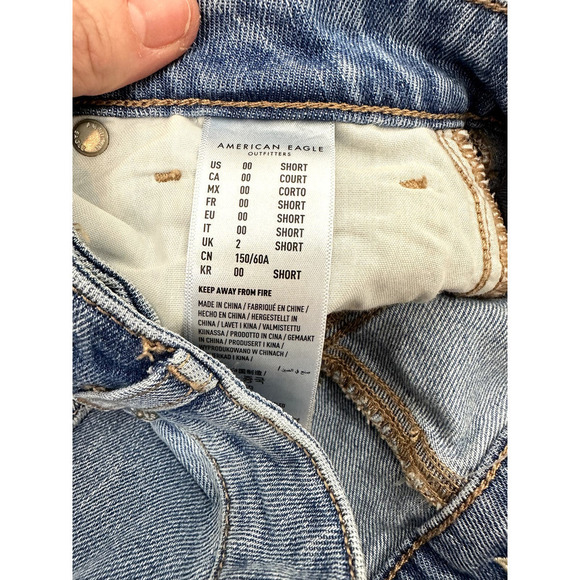 NWOT American Eagle Ripped "Mom Jean" size 00 SHORT - Picture 8 of 8